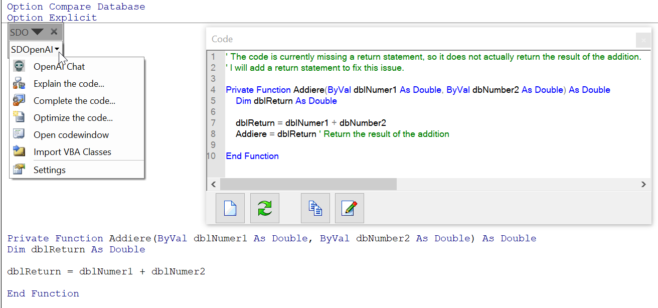 SDOpenAI MS Access AddIn